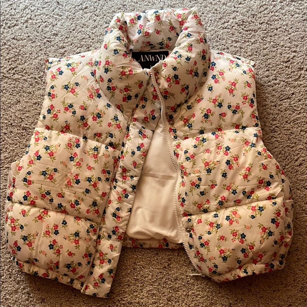 Floral Puffer Vest